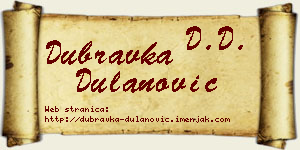 Dubravka Dulanović vizit kartica